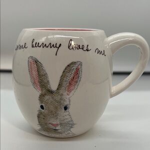 Rae Dunn Artisan Collection White Mug Somebunny Loves Me
